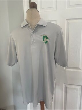 Core 365 Grey short sleeve performance Polo Shirt Green C men’s size L